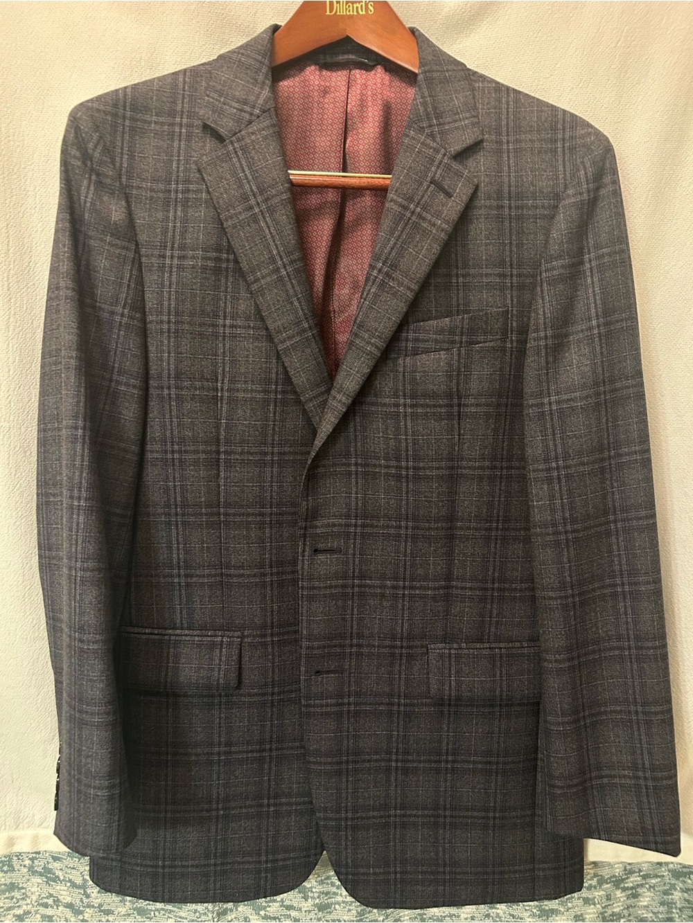 Ralph Lauren Navy Plaid Sport Coat with Subtle Blue Windowpane